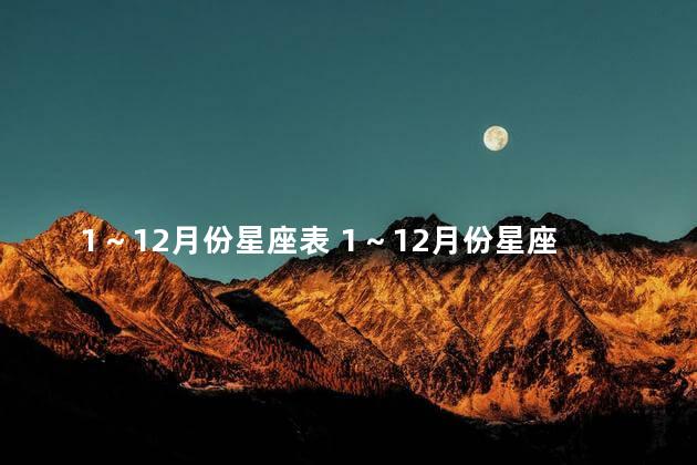 1～12月份星座表 1～12月份星座大全表